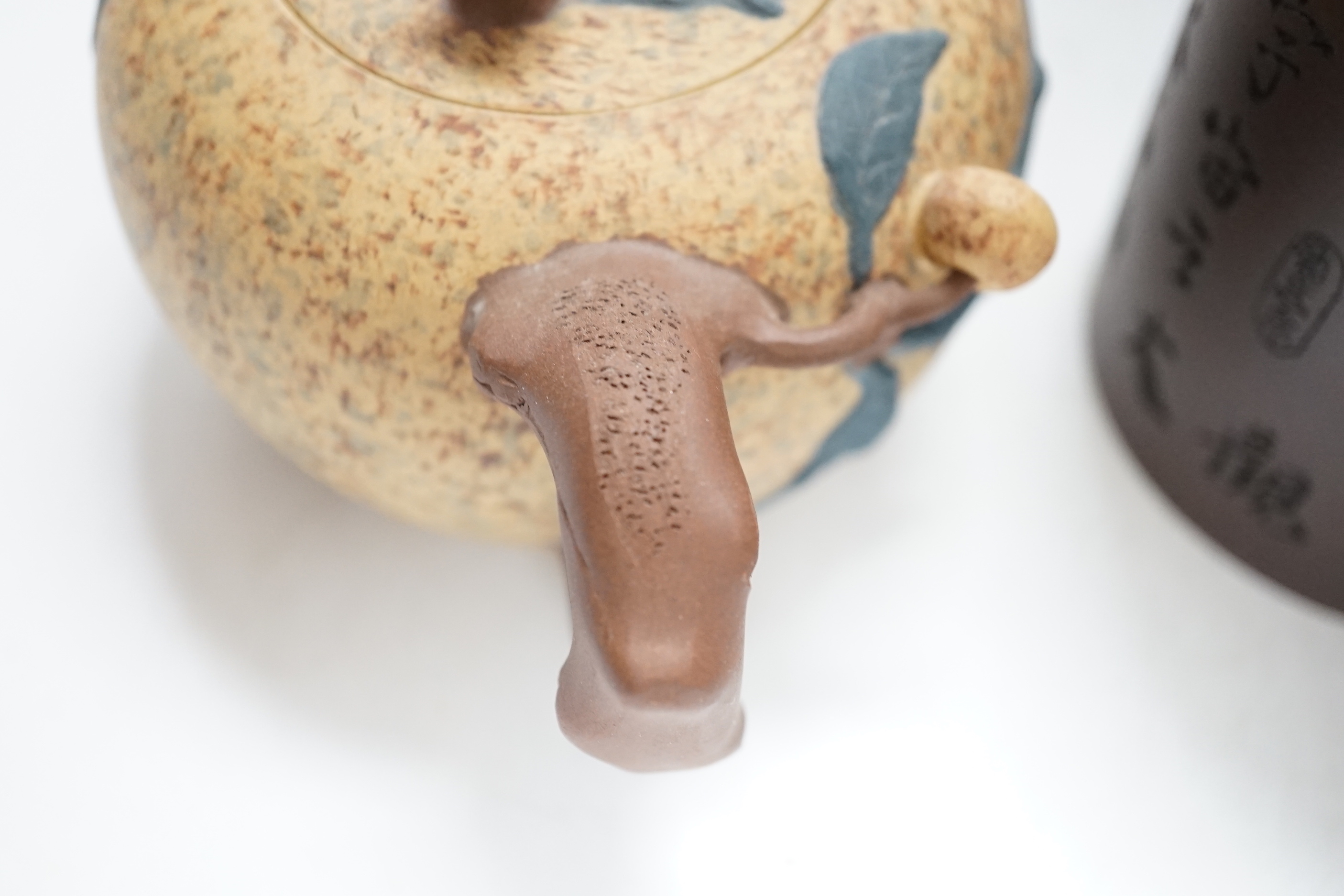 Two Chinese Yixing pottery teapots, one Republic period, tallest 12.5cm